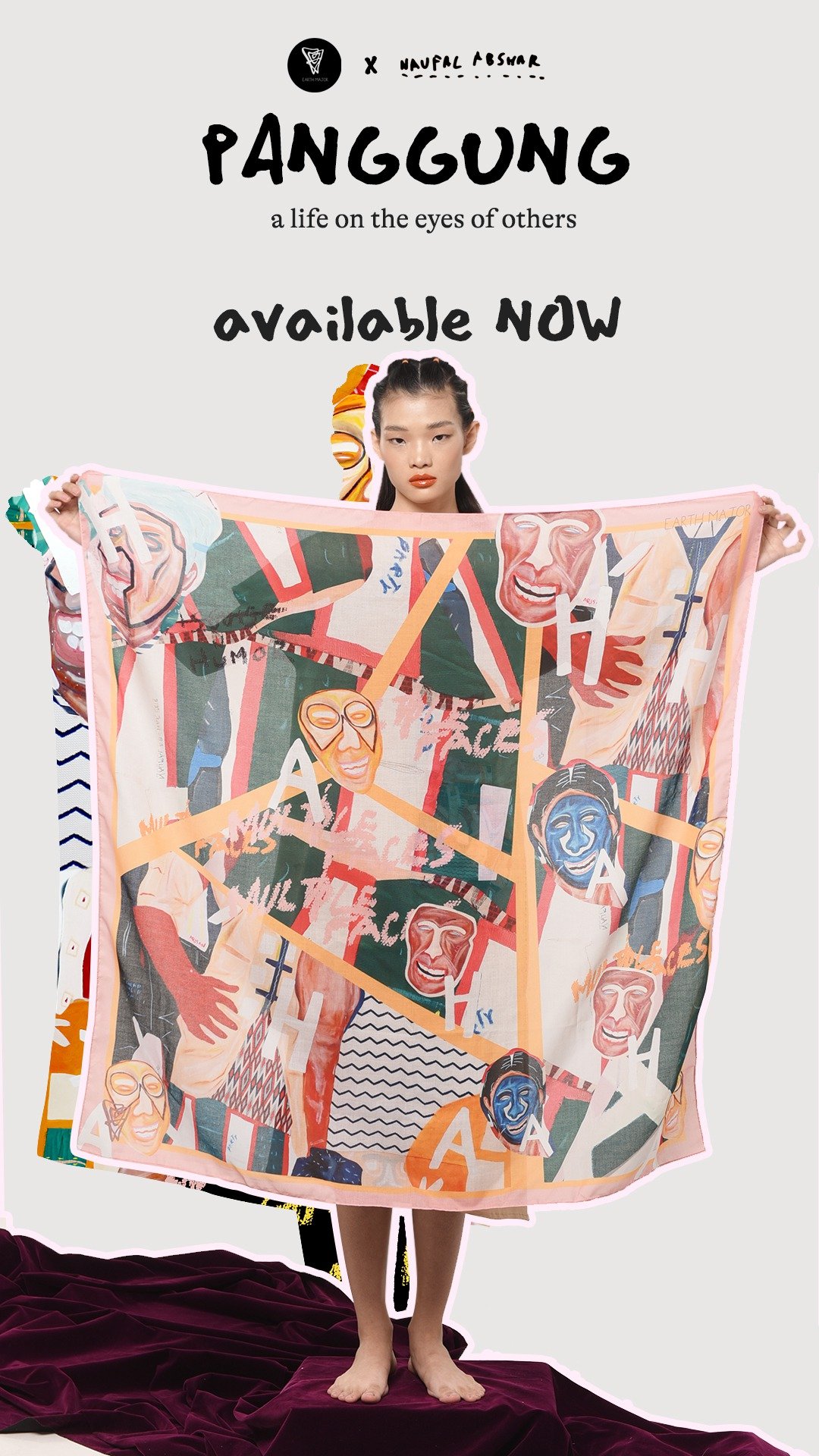Multi faces scarf - 丝巾 - 聚酯纤维 多色