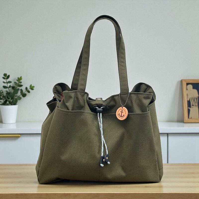 随心所欲托特包 卡其色 订制生产 - 手提包/手提袋 - 尼龙 绿色
