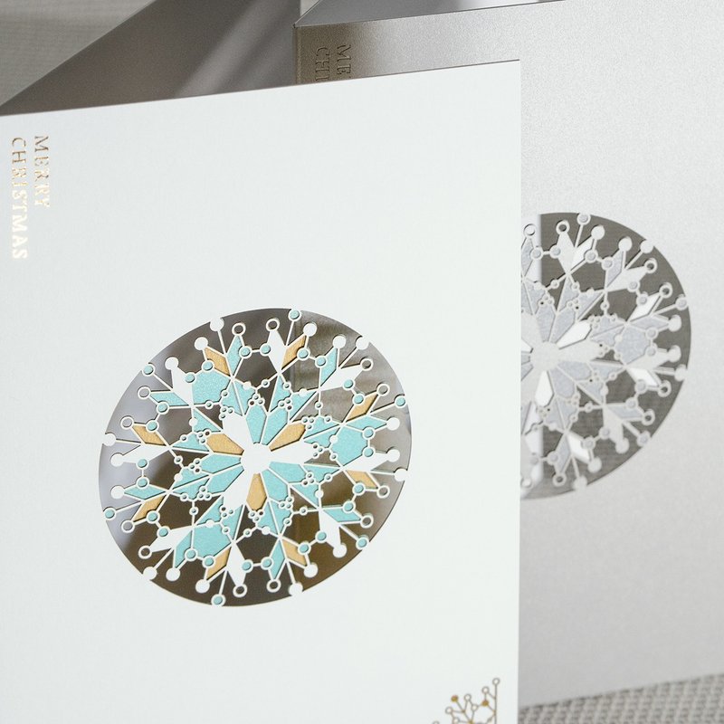 镂空雪花耶诞卡 - 卡片/明信片 - 纸 银色