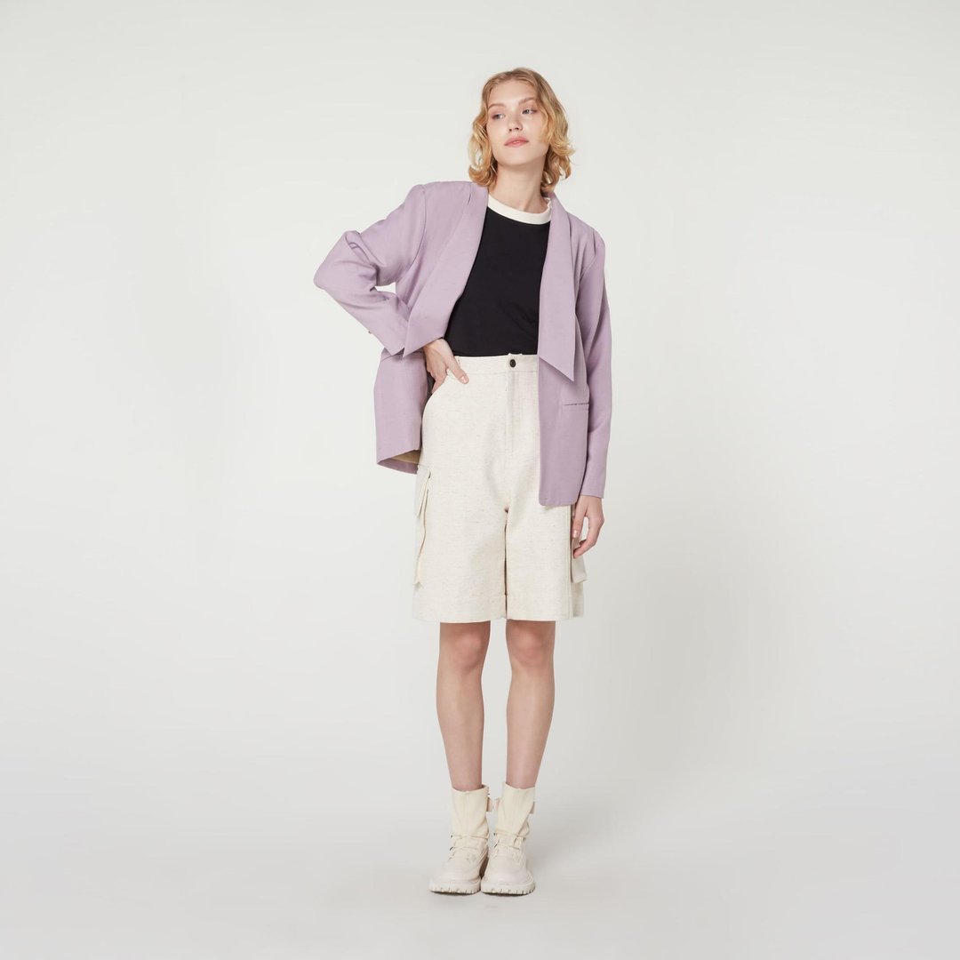 SQUARE COLLAR SUIT - 女装上衣 - 棉．麻 
