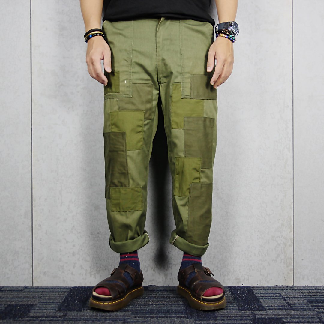 Tsubasa.Y 古着屋 拼接再制军裤005, Army pants - 男士长裤 - 棉 