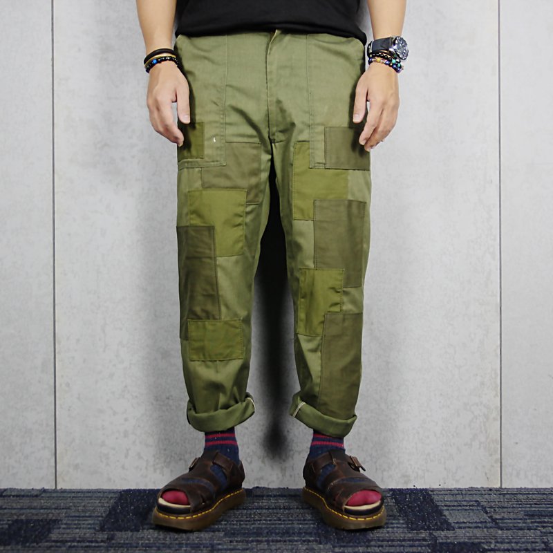 Tsubasa.Y 古着屋 拼接再制军裤005, Army pants - 男士长裤 - 棉．麻 