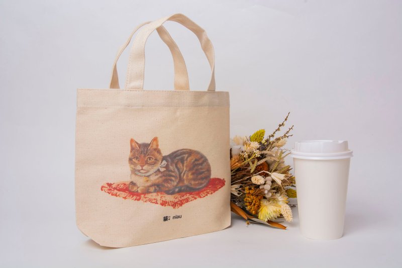 饮料提袋/小提袋 - 猫 niau - 手提包/手提袋 - 棉．麻 卡其色