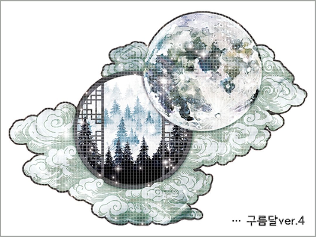 东方月亮与云 3款 (blackraccoon) 复古拼贴设计 - 贴纸 - 纸 多色