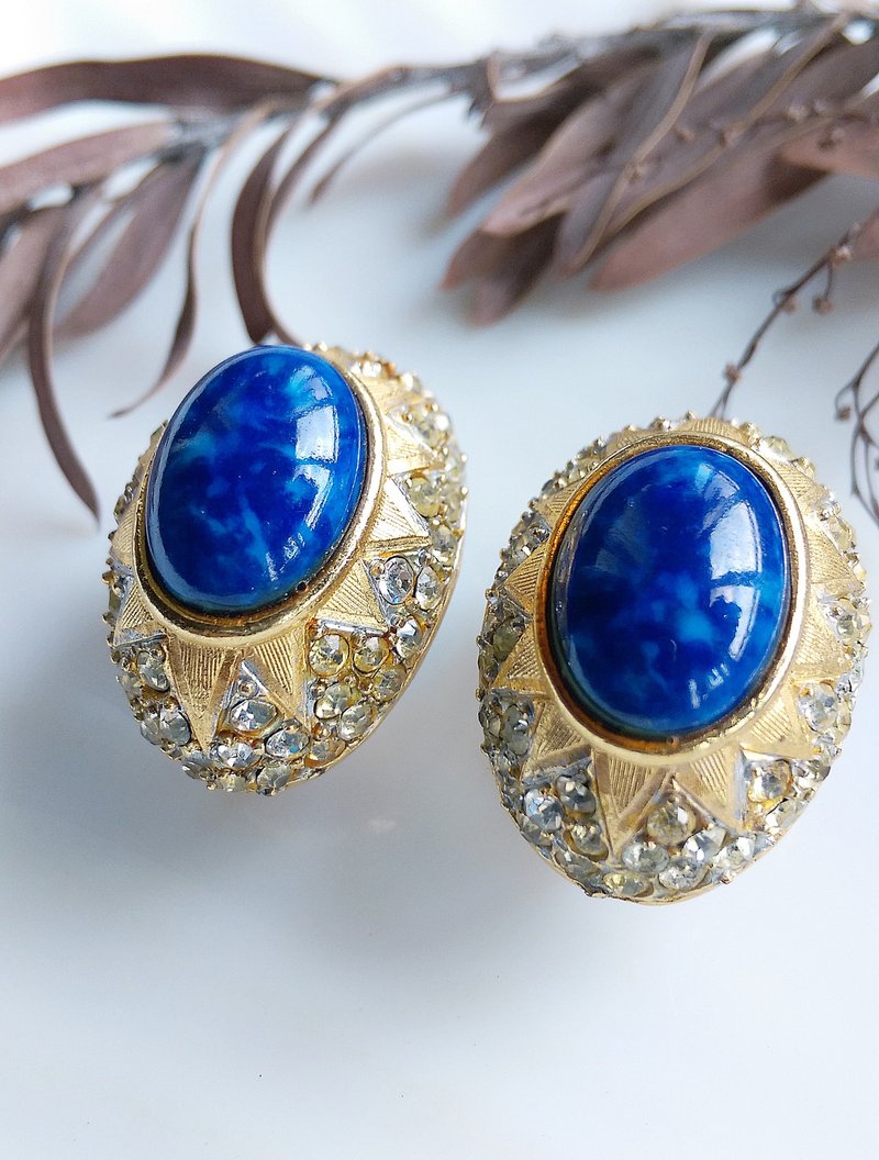 Vintage Jewelry 西洋古董饰品 优雅知性 低调轻奢 夹式耳环 - 耳环/耳夹 - 其他金属 金色