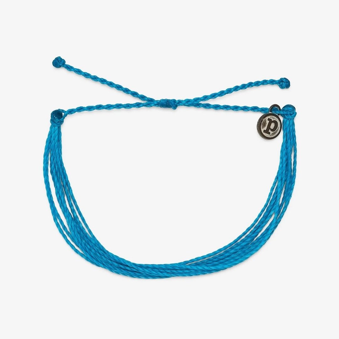 Pura Vida 美国手工 NEON BLUE 霓虹蓝色 基本缤纷款可调式手环 - 手链/手环 - 防水材质 蓝色