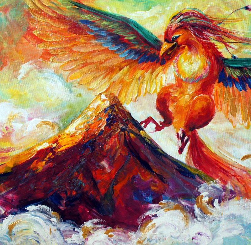 【凤凰画】凤凰/传说/雀/凤凰/凤凰/日本制造/绘画 - 海报/装饰画/版画 - 压克力 红色