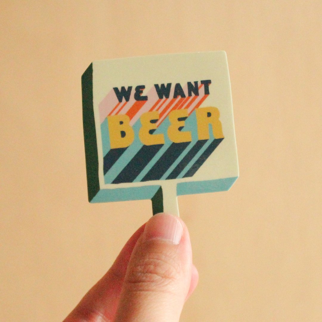 WE WANT BEER colorful sticker - 贴纸 - 纸 多色