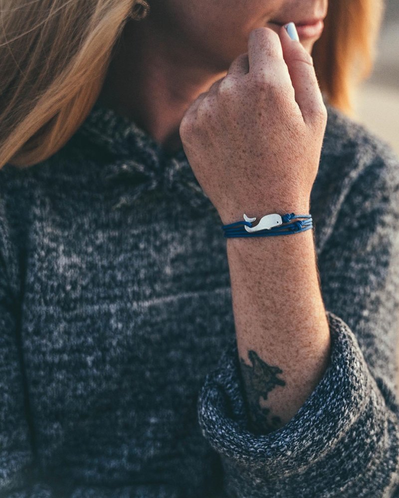 Cape Clasp美国纯银小鲸鱼手绳 - 手链/手环 - 银 银色