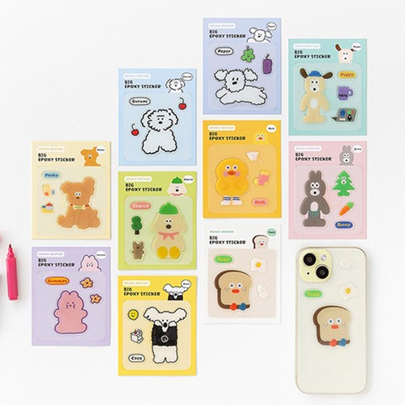 Romane Brunch Brother Big立体滴胶贴纸 - 贴纸 - 硅胶 