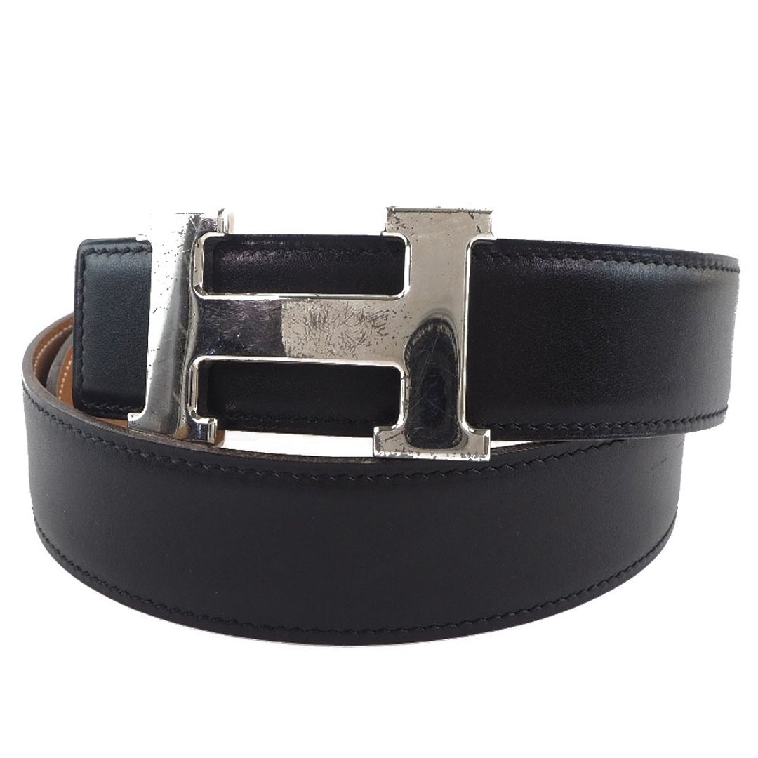 【日本直送】爱马仕 HERMES H Belt 70 皮带 Constance 贩售品 (Outlet) 母牛皮 金属 黑 女仕【二手】 - 皮带/腰带 - 真皮 黑色