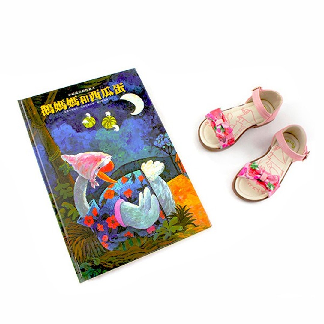 故事凉鞋 – 粉色鹅妈妈和西瓜蛋(超值组合鞋+绘本) - 童装鞋 - 人造皮革 粉红色