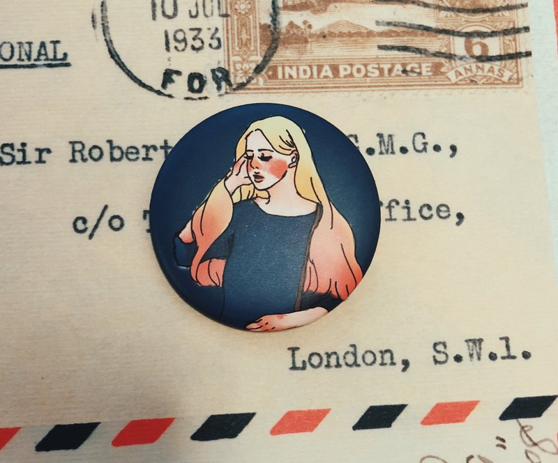 宝石女孩徽章 - 徽章/别针 - 塑料 蓝色