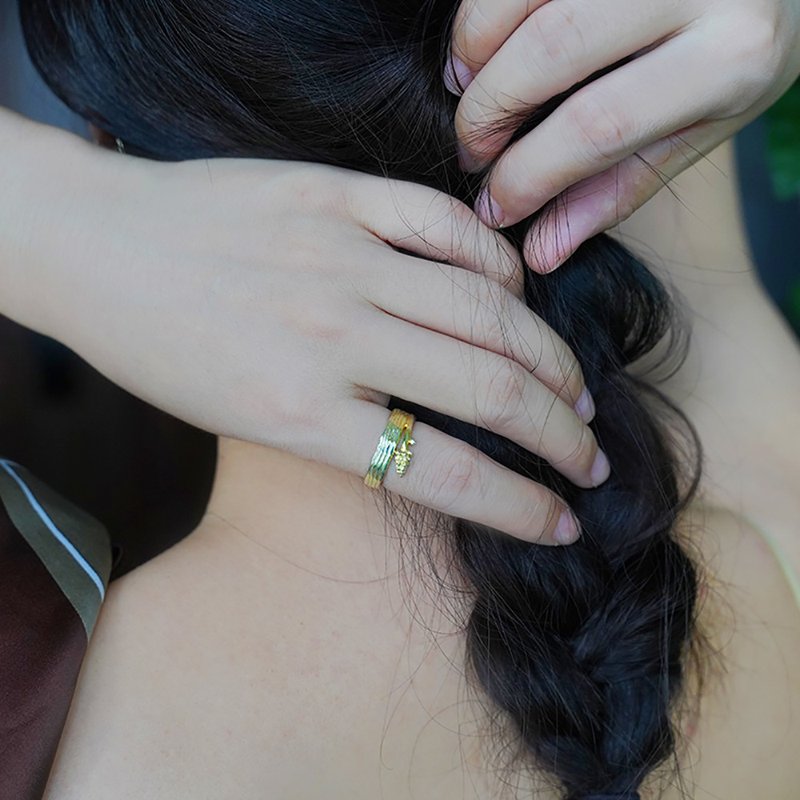 FOREST LETTER 葡萄风信子开口戒 S925银 - 戒指 - 银 