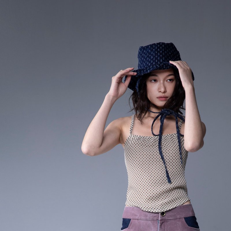 Aman No.57 手作帽耳品牌LOGO绅士帽 特殊牛仔款 - 帽子 - 其他材质 