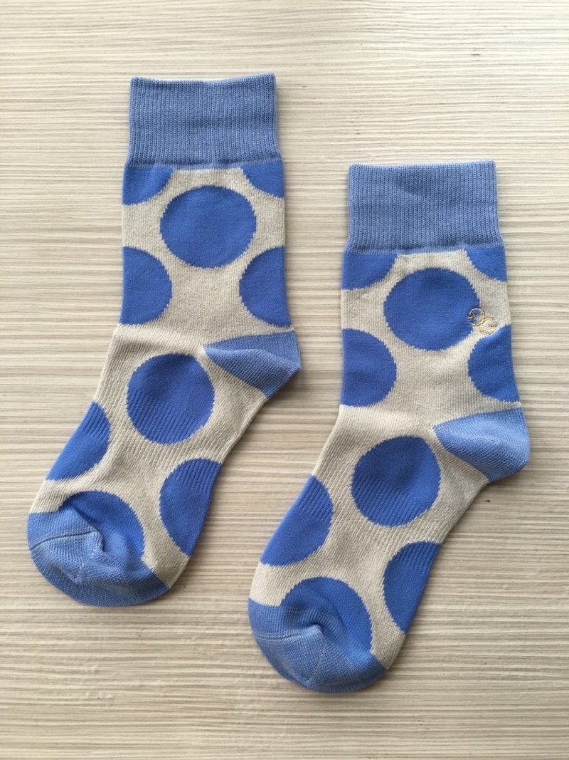 【NEW】1811BL_PolkaDots - 袜子 - 纸 蓝色