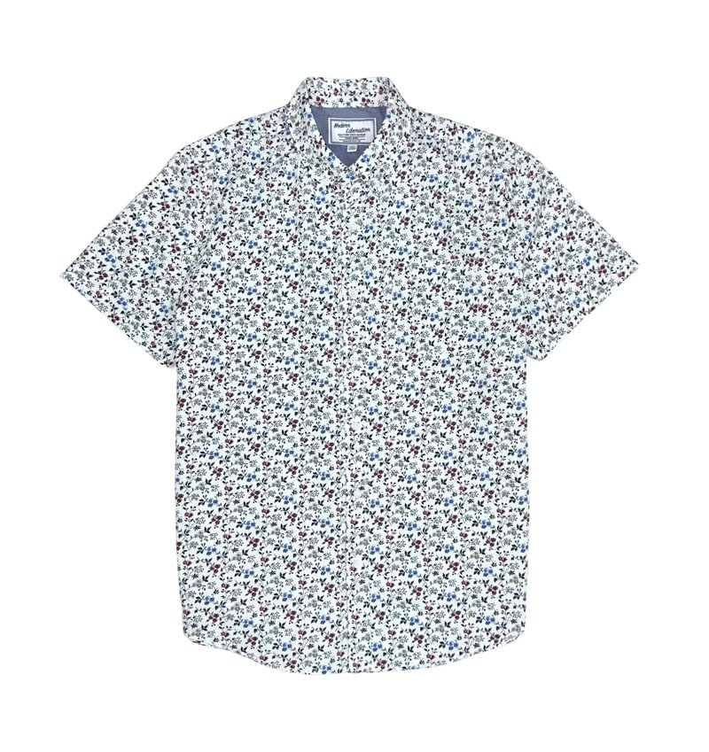 Men's Ditsy Print Shirt 男装经典小碎花衬衫 - 白色 - 男装衬衫 - 棉．麻 白色