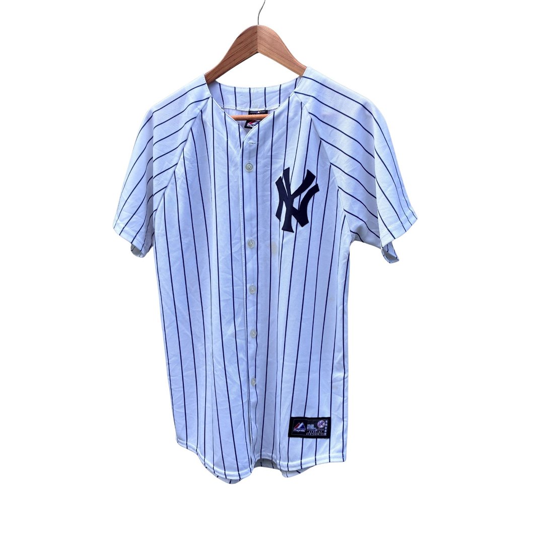 Vintage Majestic MLB New York Yankees Pinstripe Athletic Jersey - 男装上衣/T 恤 - 聚酯纤维 白色