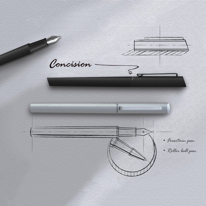 【定制化礼物】IWI Concision 简约钢笔  #可加购刻字 - 钢笔 - 其他金属 黑色