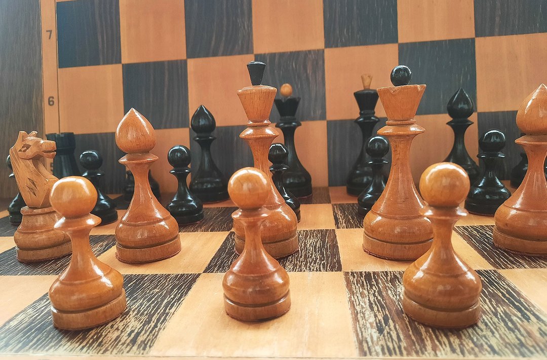 苏联木制棋子套组 1950 年代-经典俄罗斯莫斯科西洋棋复古 - 桌游/玩具 - 木头 