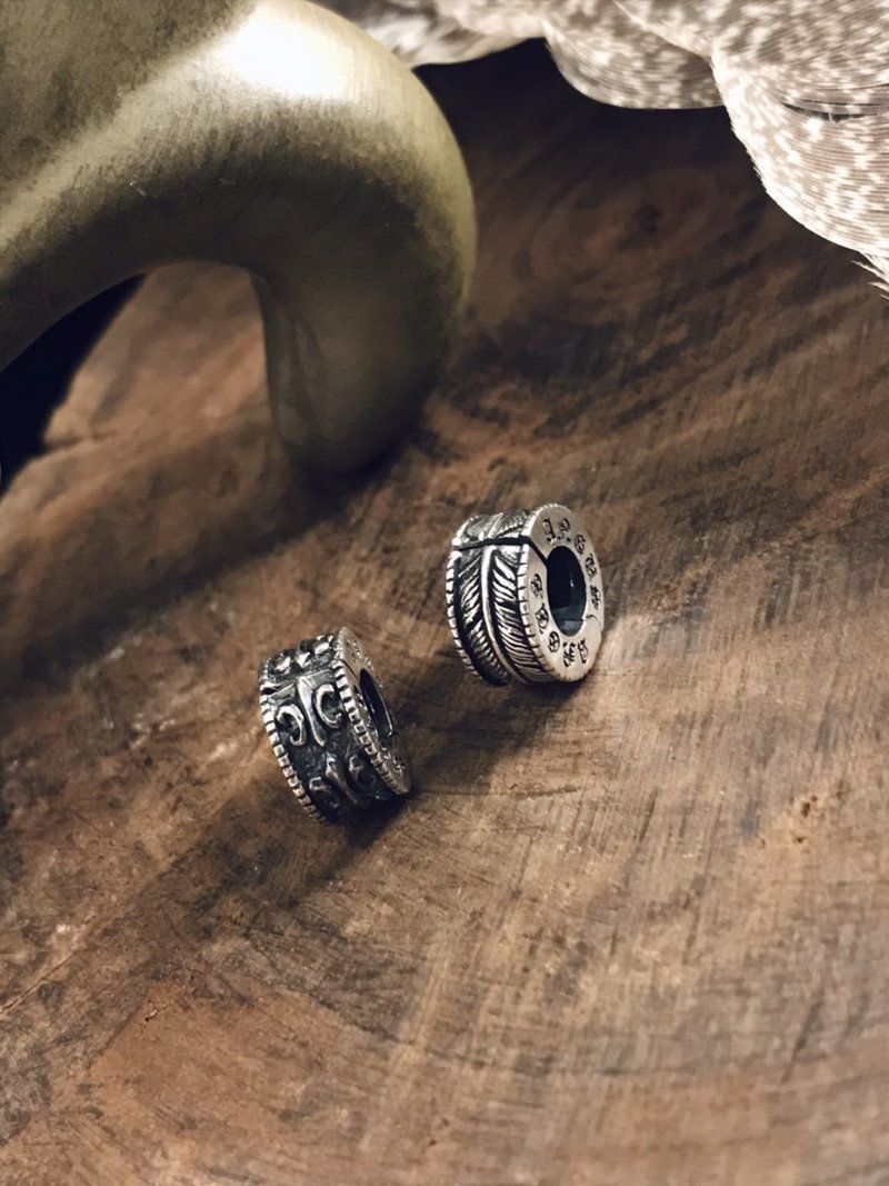 【图腾系列】羽毛 鸢尾花银扣 Silver 925 纯银 - 项链 - 纯银 银色