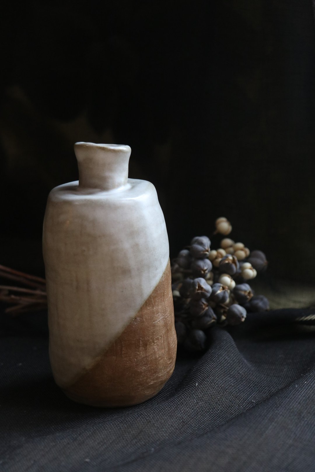 手工制作  陶制花瓶   汝釉色 - 花瓶/陶器 - 陶 卡其色