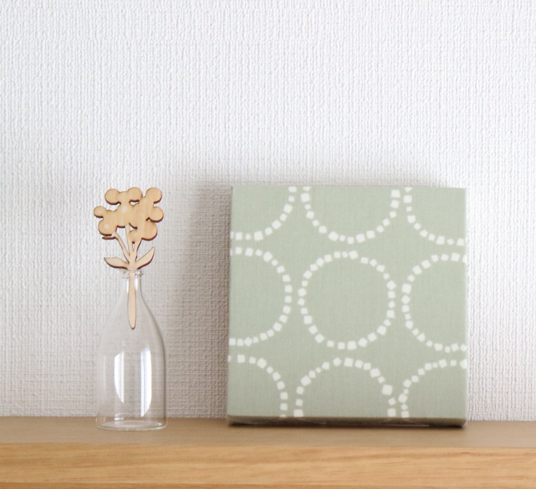 12x12cm Fabric Panel [Tambourine Light Green] - 墙贴/壁贴 - 棉 灰色