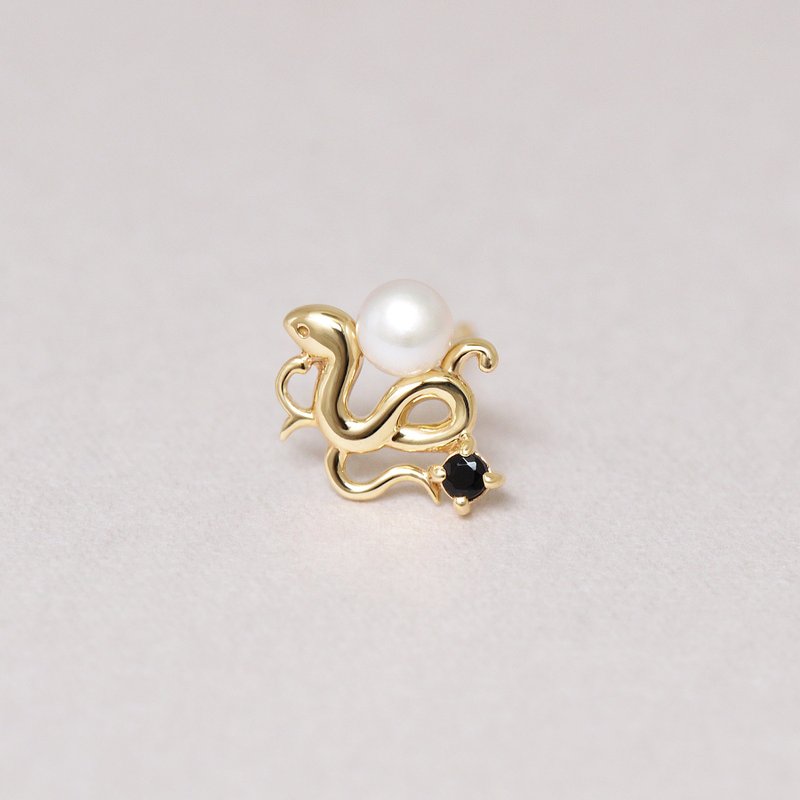 【Solo Earring】 18K/10K 常春藤&蛇单边耳环 (黄金) - 耳环/耳夹 - 贵金属 