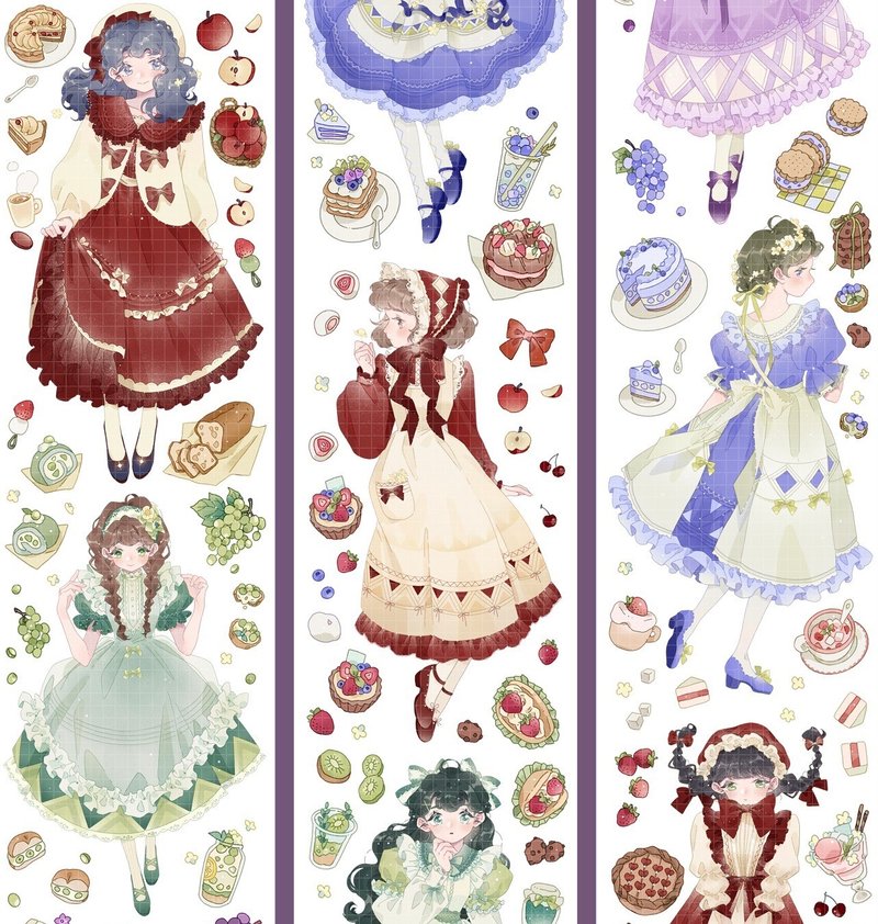 四季卷首语 PET 和纸胶带 贝壳光 - 贴纸 - 其他材质 多色