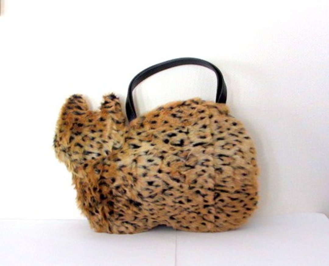 * New work * Fluffy cat bag * Animal fur leopard print - 手提包/手提袋 - 棉．麻 