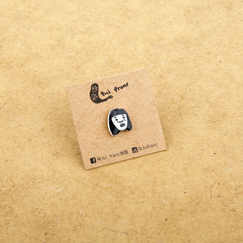 剪短了浏海的野口 - 耳环/耳夹 - 其他材质 黑色