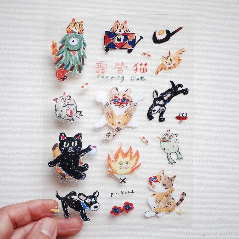 【贴纸控】\ 露营猫 / 迷你图鉴贴纸 - 贴纸 - 塑料 
