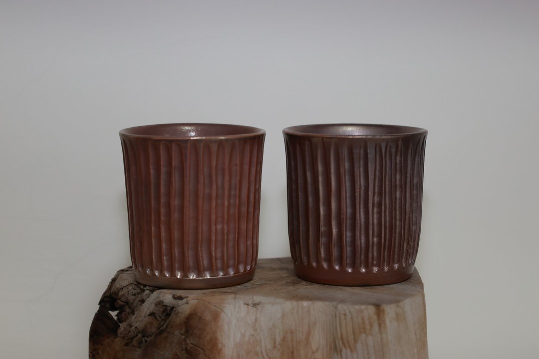 柴烧对杯/握杯/品茗杯/150ml/泷间拾光 - 茶具/茶杯 - 陶 