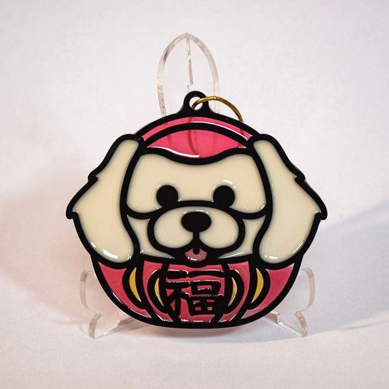 动物达摩 (腊肠狗) 招财挂饰 多色开运 手工彩绘 开运匙扣 - 摆饰 - 压克力 多色