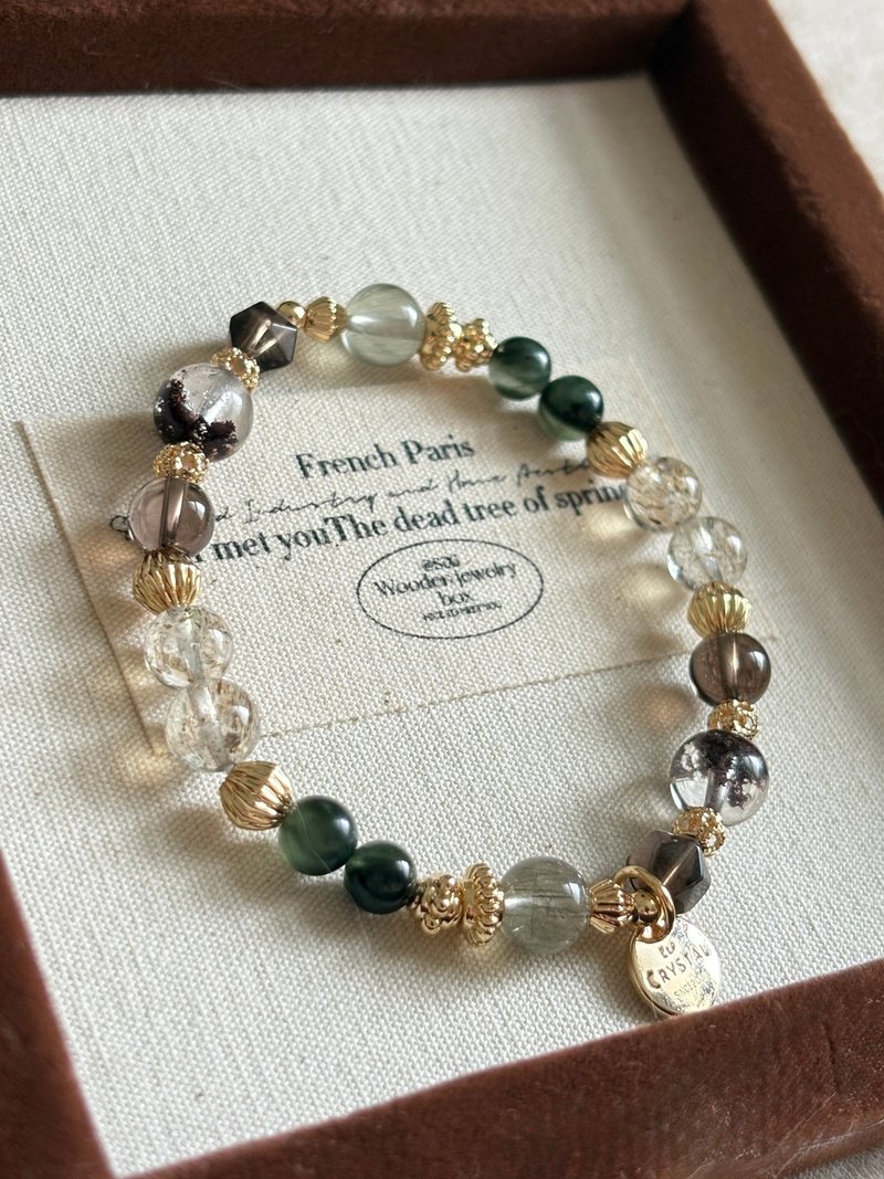 冬木///事业运 稳定情绪 平安 绿发晶 茶水晶 红幽灵 黑金超 - 手链/手环 - 水晶 蓝色