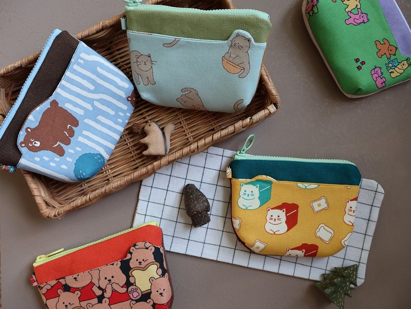【Coin Purse】造型口袋零钱包 - 零钱包 - 棉．麻 多色