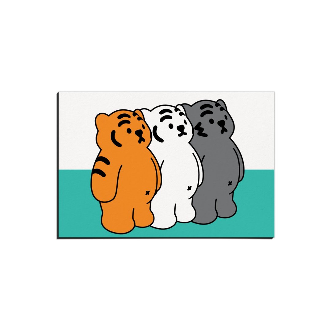 躺肥虎 三只立正  插画 明信片 - 卡片/明信片 - 纸 
