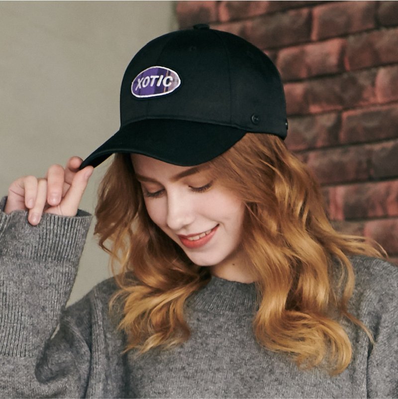 毛毛遮耳弯檐帽 - 帽子 - 聚酯纤维 黑色