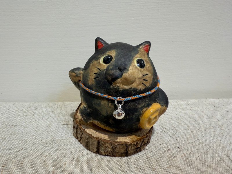 招财喵小福-玳瑁喵 - 玩偶/公仔 - 陶 黑色