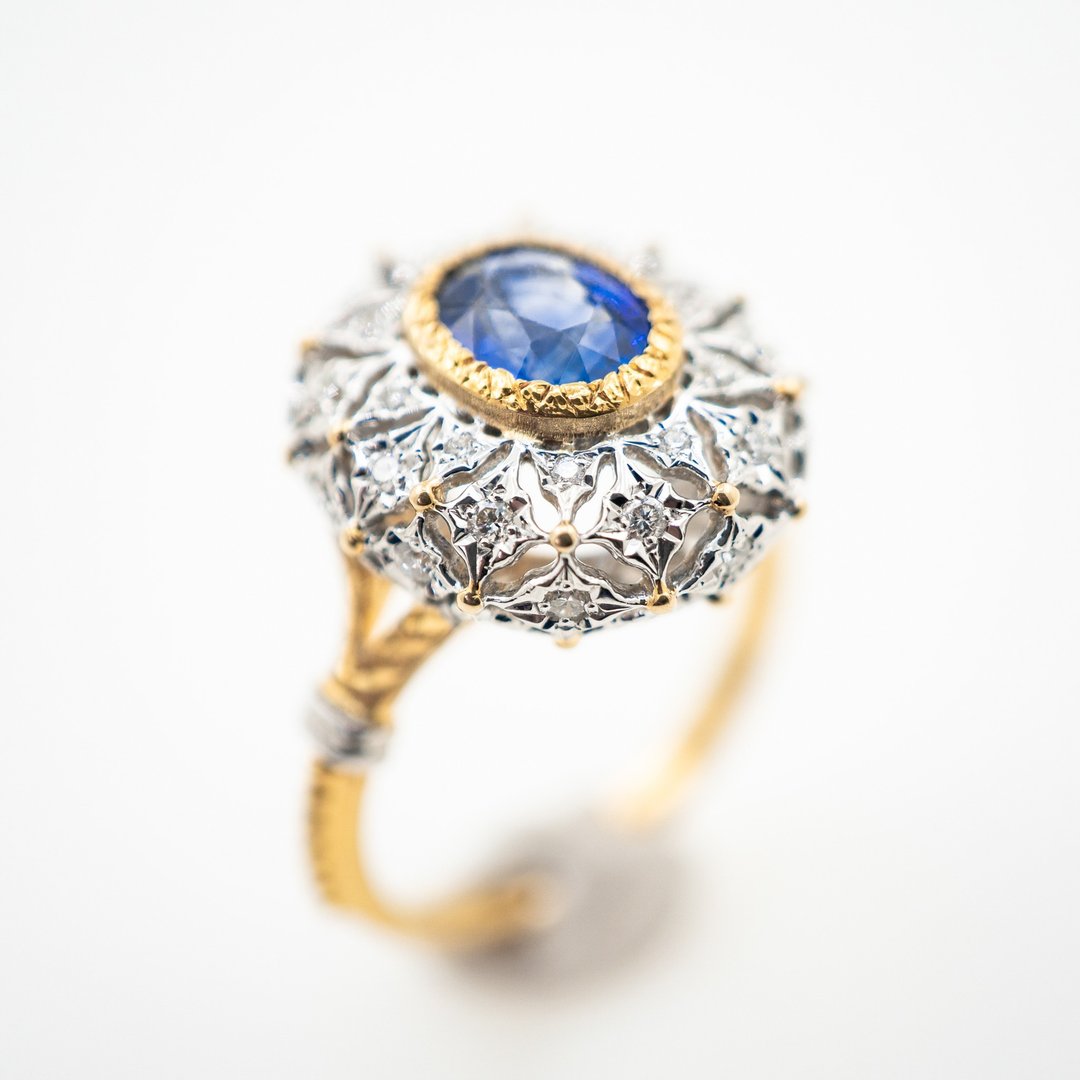 CJ Design 【雪之颂歌】18K金1.19ct 皇家蓝宝石戒指 高级珠宝 - 戒指 - 宝石 蓝色