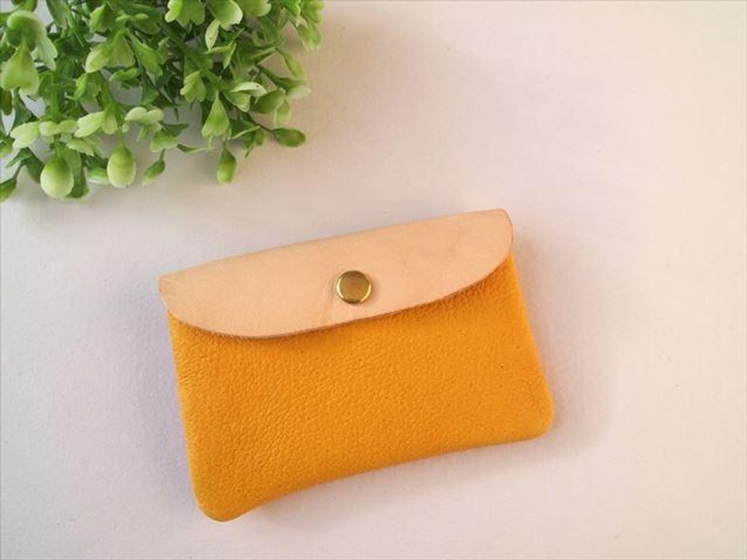 [Kiro x Murasaki] Pig leather soft card case [Made to order] Leather pass case - 名片夹/名片盒 - 真皮 蓝色
