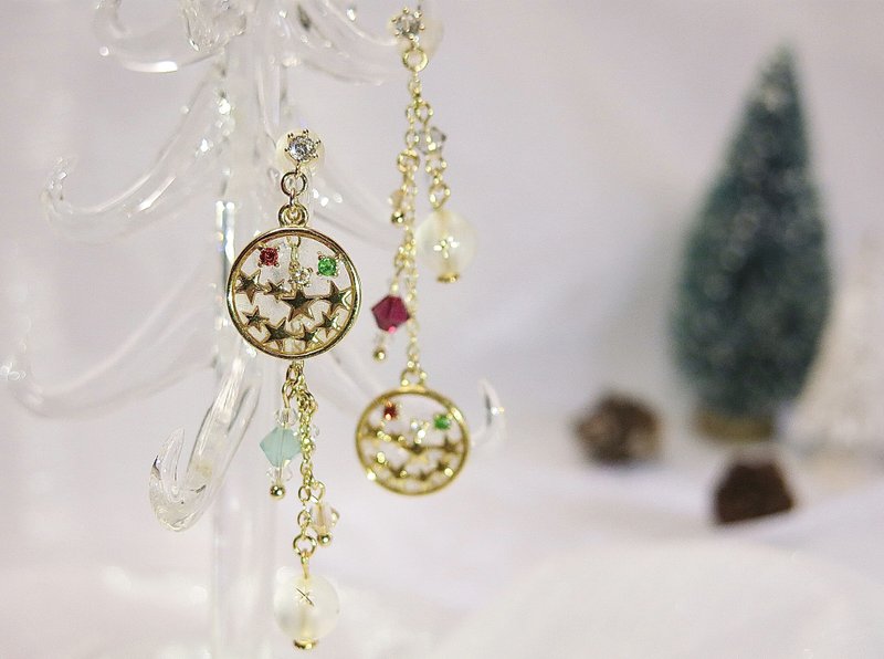 【Winter Collection】Season Wishes 不对称耳环 - 耳环/耳夹 - 纯银 