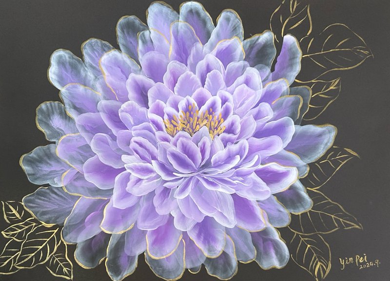 大器风范 紫雾牡丹 原创手绘挂画 赠木框 - 海报/装饰画/版画 - 纸 
