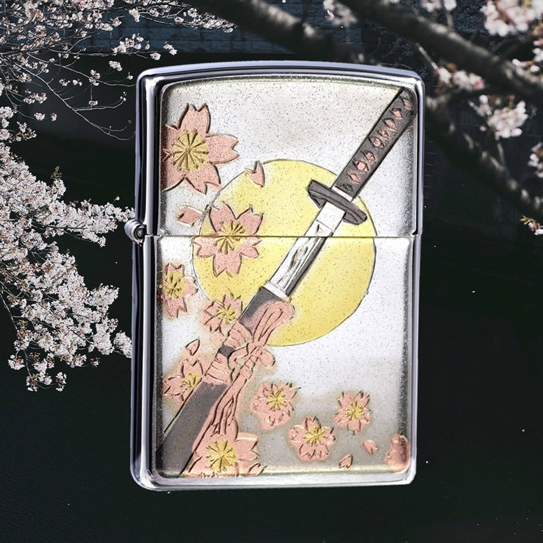 【ZIPPO官方旗舰店】日本传统风格-武士刀防风打火机 ZA-5-204 - 其他 - 铜/黄铜 银色