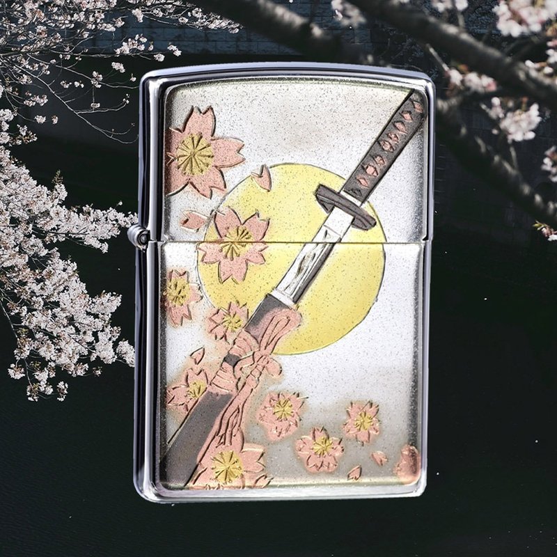 【ZIPPO官方旗舰店】日本传统风格-武士刀防风打火机 ZA-5-204 - 其他 - 铜/黄铜 银色