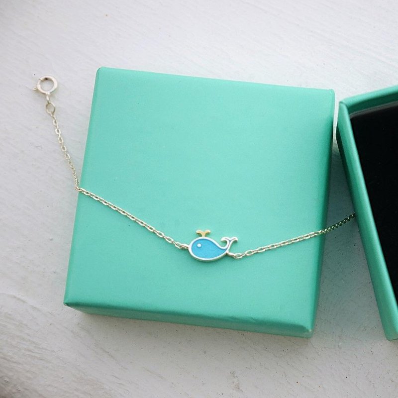 蓝鲸守护者手链 BLUE WHALE GUARDIAN - 手链/手环 - 纯银 银色