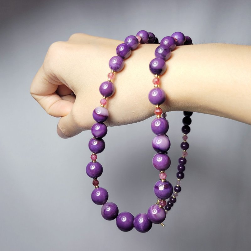 天然 顶级 舒俱来 尖晶石 大红大紫 紫气东来 富贵 项链 单品 - 项链 - 宝石 紫色