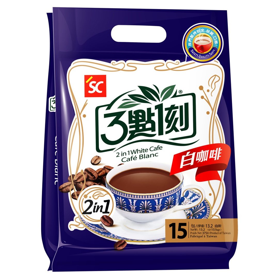 【3点1刻】白咖啡2合1 15入/袋 - 咖啡 - 其他材质 蓝色