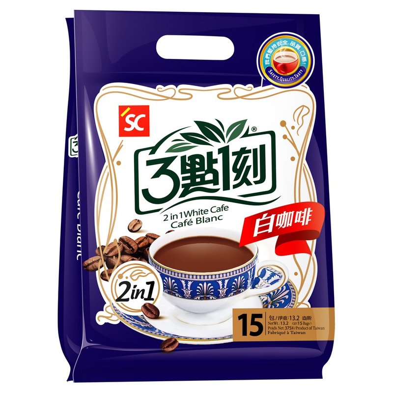 【3点1刻】白咖啡2合1 15入/袋 - 咖啡 - 其他材质 蓝色