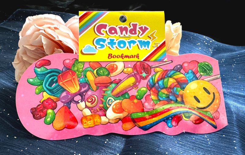 原创食物插画系列书签 - 糖果风暴 - 书签 - 纸 红色